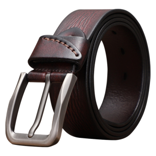 头层纯牛皮腰带男青年手工皮带男真皮针扣简约复古裤带韩版年轻人