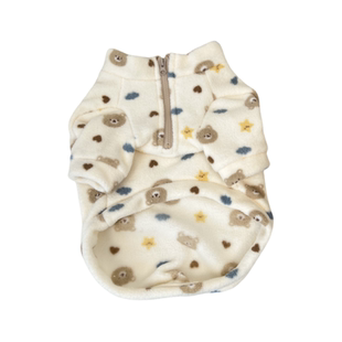 可爱卡通狗狗衣服秋冬加绒加厚卫衣半拉链柯基柴犬中型犬宠物衣服