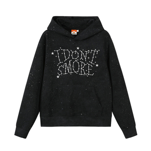 明星同款DONSMOKE满天星星座落肩卫衣银河系反光潮流时尚连帽卫衣