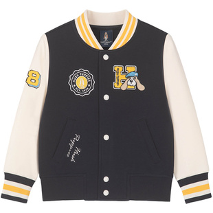 暇步士童装儿童棒球服小童春季新款男童休闲宽松上衣女童立领外套