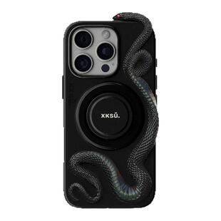 XKSU原创蛇系列新款iPhone17/Pro/promax苹果保护壳黑蛇手机壳防摔新款17苹果保护套高级皮革质感