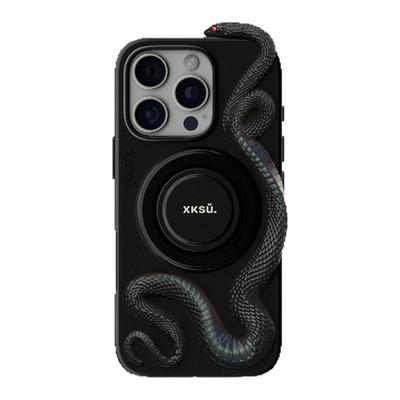 原创新款17系列蛇手机壳黑色高级