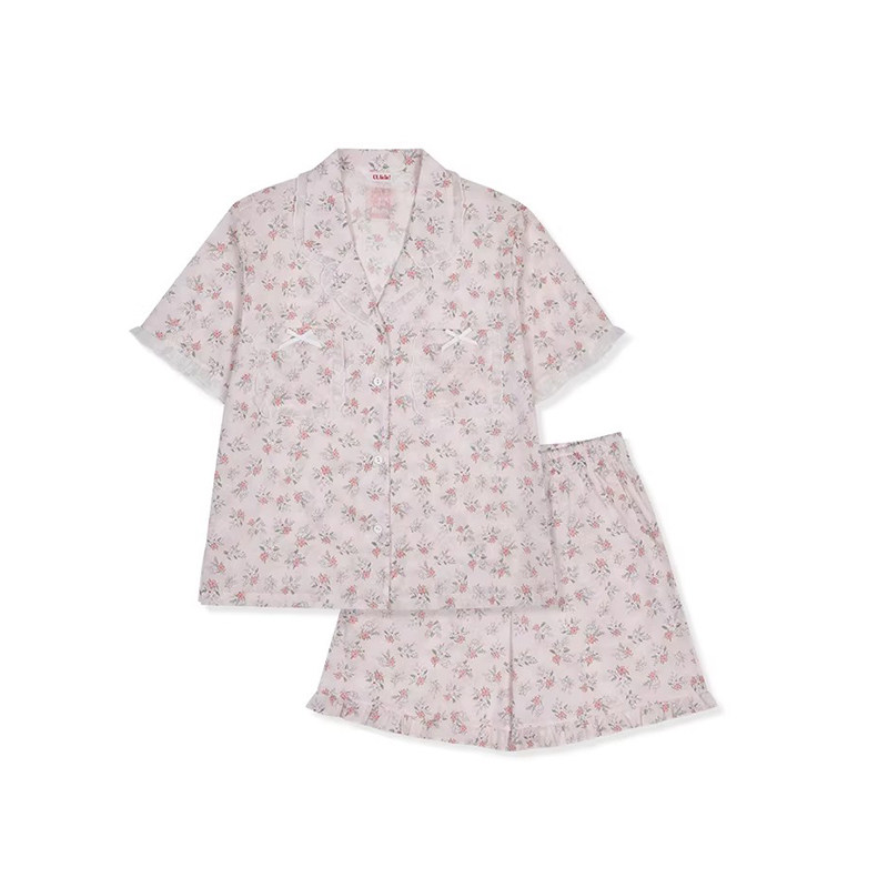 Ullala纯棉碎花夏季女士睡衣套装