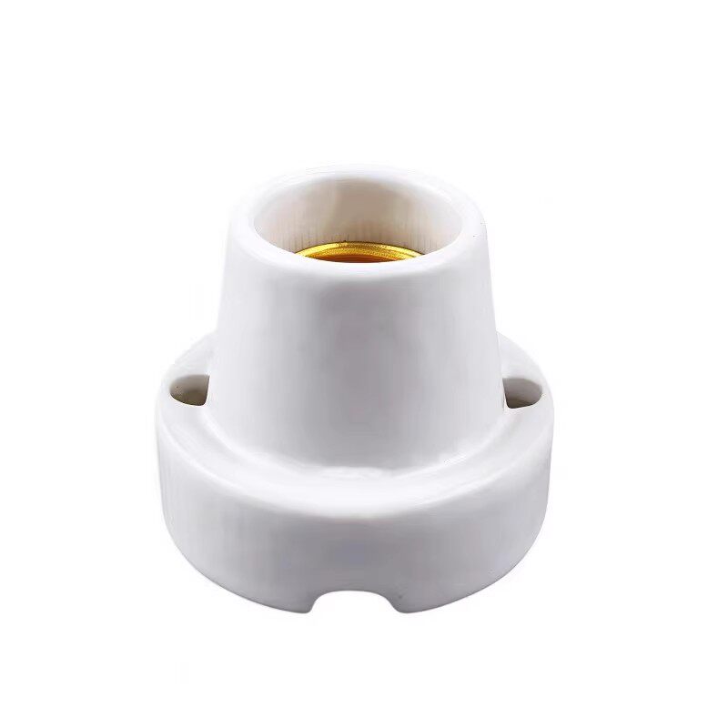 加厚陶瓷灯座明装灯头耐高温家用吸顶灯座灯口芦丁鸡保温e27螺口