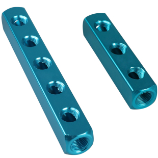 气动汇流板多管路分气排气源分配底座多通分路器分流排铝条分气块