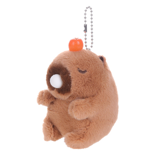 摇尾巴公仔吸鼻涕卡皮水豚巴拉挂件拉绳水豚玩偶吐泡泡毛绒