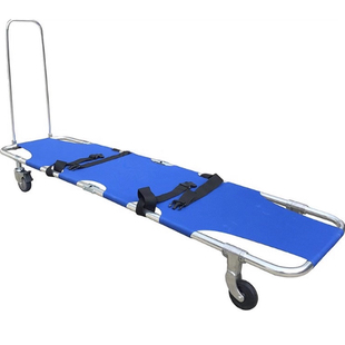 新款消防比武训练纵深操四轮担架百米障碍四折医用四脚折叠担架