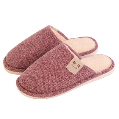 毛绒防滑软底月子家居情侣拖鞋