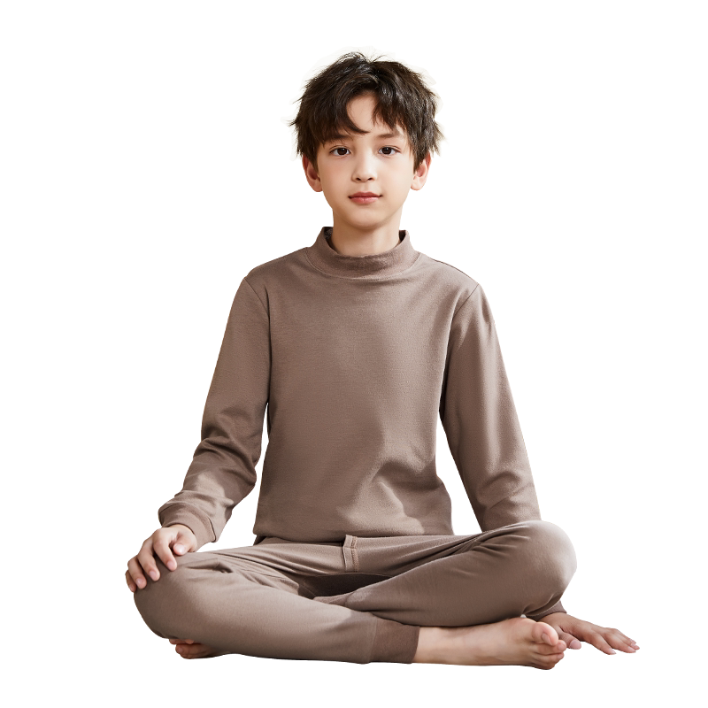 猫人男童秋衣秋裤全棉儿童内衣套装纯棉春秋大童棉毛衫中领青少年