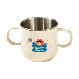 304不锈钢儿童水杯子家用幼儿园宝宝学饮杯牛奶口杯敞口杯喝水杯