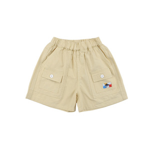 山系童装2026夏季新款女童工装口袋短裤户外儿童百搭水洗棉短裤子