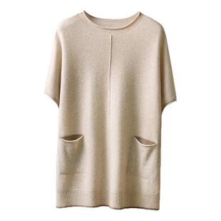 APCSHOP 25新款保暖百搭纯色开叉马甲女休闲宽松羊绒无袖圆领坎肩