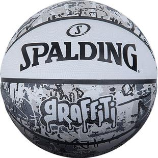 Spalding斯伯丁官方黑白涂鸦7号标准橡胶室外用专业篮球成人礼物