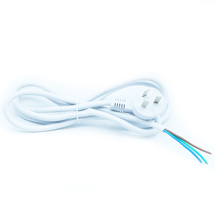 国标白色三插头电源线裸线尾纯铜3C认证10A250V裸线尾1.0平方1.5