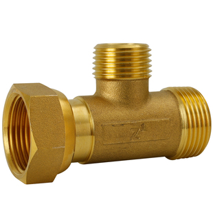 三通接头6分转4分3通分水器自来水管活接内外外丝全铜四分变径六