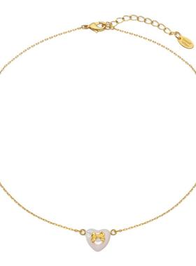 SweetWine白贝母爱心蝴蝶结项链