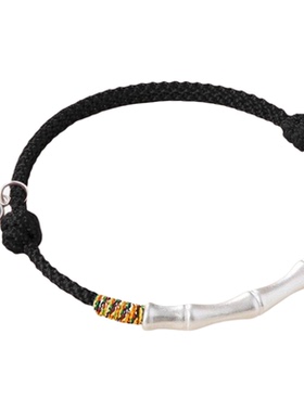 老凤祥纯银上岸竹节纯银本命年红绳生日巨好看的高颜值学生手链