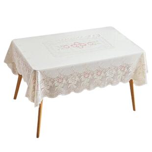 桌布田园pvc餐桌布防水防油免洗桌垫蕾丝长方形塑料茶几桌布台布