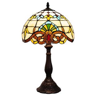 欧式复古装饰卧室玻璃创意浪漫智能调光蒂凡尼巴洛克包邮床头台灯