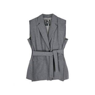 JNBY/江南布衣秋季无袖西装马甲女绵羊毛宽松休闲外套通勤上衣