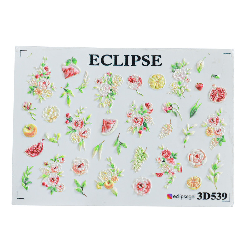 俄罗斯ECLIPSE水转印美甲贴纸3D浮雕贴纸甲油胶可用非背胶027-463