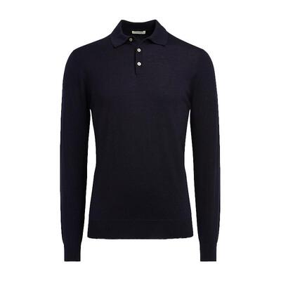 Suitsupply藏青色羊毛polo衫
