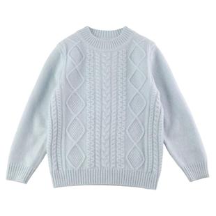 洪叶云台儿童纯色山羊绒中大童毛衣男女童套头中领加厚针织打底衫