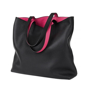 MISSFAY高端TOGO头层牛皮单肩托特包简约大容量里外2用双色购物袋