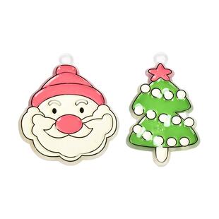 免烤胶画绘画diy滴胶手工玩具挂件儿童颜料填色吊坠模具圣诞配件