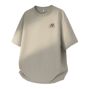 真维斯美式短袖t恤男青少年夏季宽松半袖男士上衣百搭上衣男款L