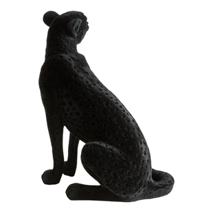 不止 限量！C@rtier猎豹系列中古丝绒黑摆件时髦高级艺术家居装饰