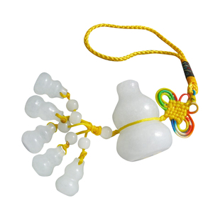 麦玲玲吉庆堂同款吉祥物天然汉白玉葫芦挂饰福禄吉祥门挂件2022年