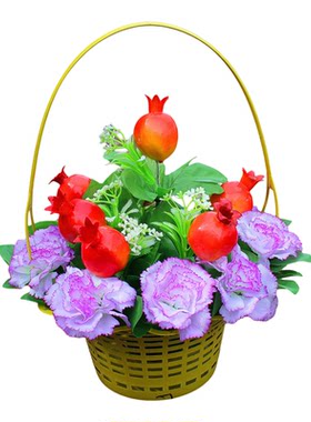 清明节仿真水果花篮上坟扫墓绢花