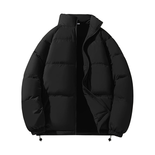 回力立领羽绒服男冬季东北抗寒保暖面包服青少年加厚黑色大棉袄Y