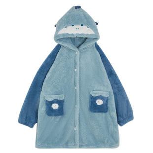 三利珊瑚绒睡衣女2023新款冬季可爱情侣家居服可外穿