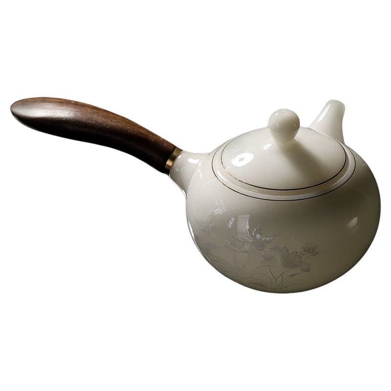 冰种璞玉白瓷茶壶单壶