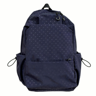 茶话会小众ins风波点双肩包男女 初高中大学生书包大容量上课背包