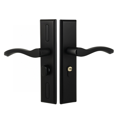 黑色不锈钢单舌门锁卧室木门把手