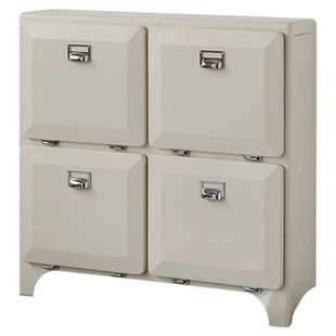 北欧简约复古金属鞋柜家用入户门口玄关柜客厅收纳铁皮柜靠墙窄柜