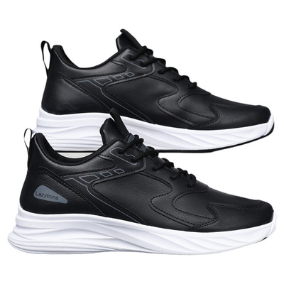 秋季新款皮面休闲跑步男鞋