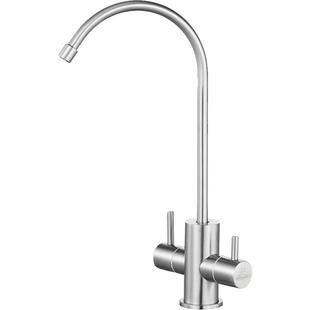 潜水艇净水器水龙头双出水2分厨房鹅颈净水机直饮水304不锈钢龙头