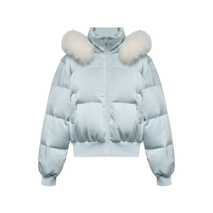 贰羊设计【鸿影】可拆大毛领连帽90白鸭绒羽绒服女百搭冬加厚保暖