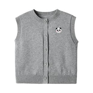 贝肽斯儿童针织马甲2026春秋新款婴儿保暖背心男女宝宝针织毛线衣