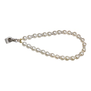 老阿姨手工不掉色亮白色珍珠手机链气质轻奢女防丢手提绳车钥匙扣