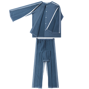 秋冬易穿脱病号服护理衣卧床老人骨折受伤手术病人睡衣男女放疗穿