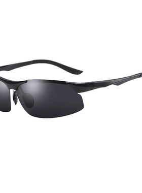 新款太阳镜运动风可变色偏光男