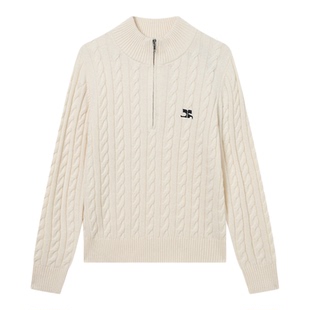 Jamor加墨时尚半拉链小立领毛衣针织衫高级简约上衣2025冬新款女