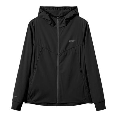 拓路者秋夏新款运动黑色弹力薄款快干登山服宽松休闲拉链长袖上衣