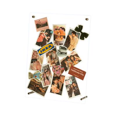 情侣拍立得亚克力透明相框摆台定制diy贴洗照片创意周年纪念礼物