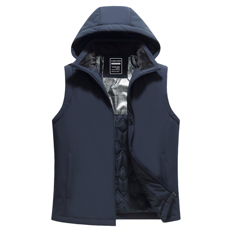 棉服马甲男大码可脱卸帽保暖坎肩